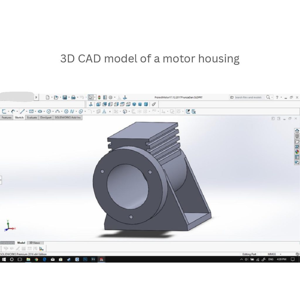 cad model 3d motor housing