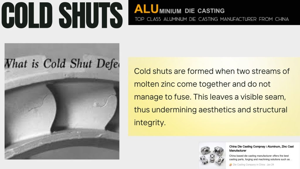Zinc Die Casting Defect Troubleshooting and quality assurance tips 2 cold shuts: zinc die casting defects