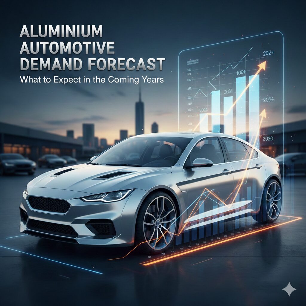 Aluminum automotive demand forecast highlighting future trends in EV adoption, lightweight design, sustainability, and global market growth